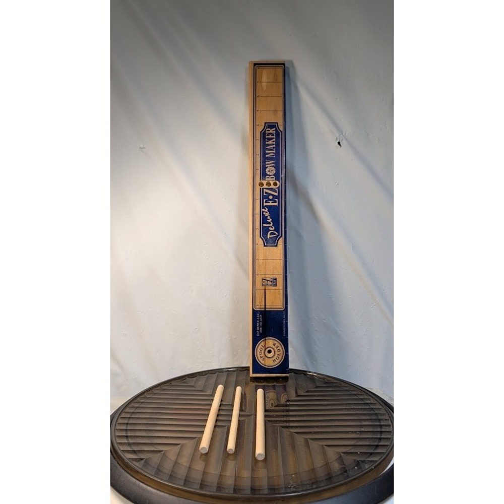 Deluxe E-Z Bow Maker Craft Tool Wood Excellent Ribbon Wreath Floral Spool Holder